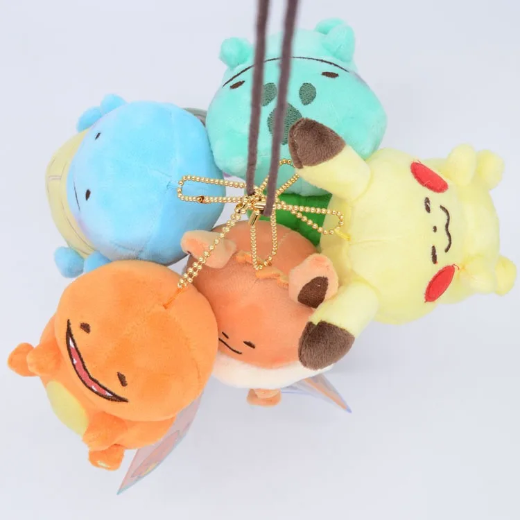 Cute Bean Eyes Pokémon Plush Doll Keychain Eevee Charmander Blastoise Soft Pendant Decor Children Birthday Party Surprise view 3