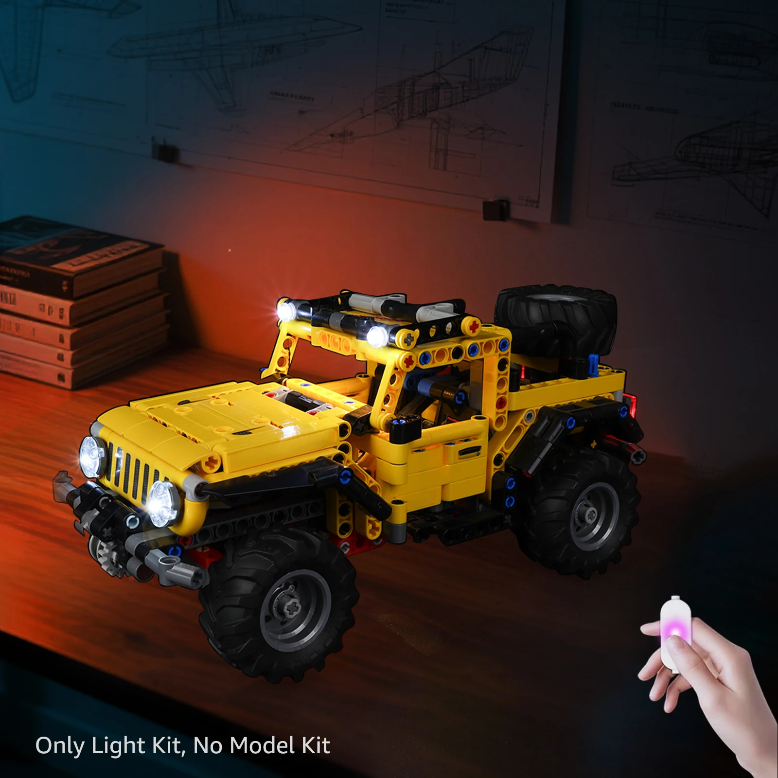 LED-Beleuchtungsset, geeignet für LEGO Jeep Wrangler 42122 Bausteine