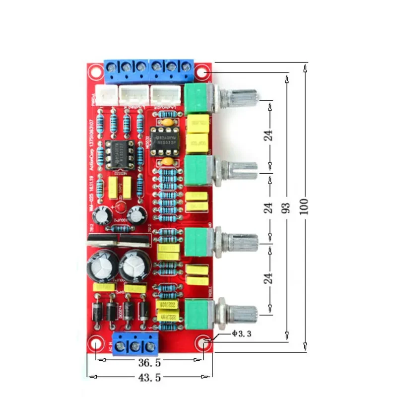 SOTAMIA NE5532 Amplifier Preamp Tone Board Volume Tone Control Preamplifier Board Adjustable Treble Midrange Bass EQ DIY