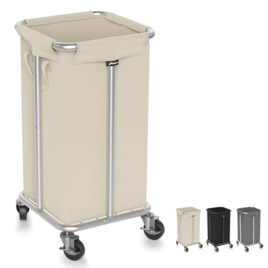 

Корзина для белья на колесиках 115 л, большая корзина для грязного белья на колесах со стальным каркасом и съемным мешком, для спальни