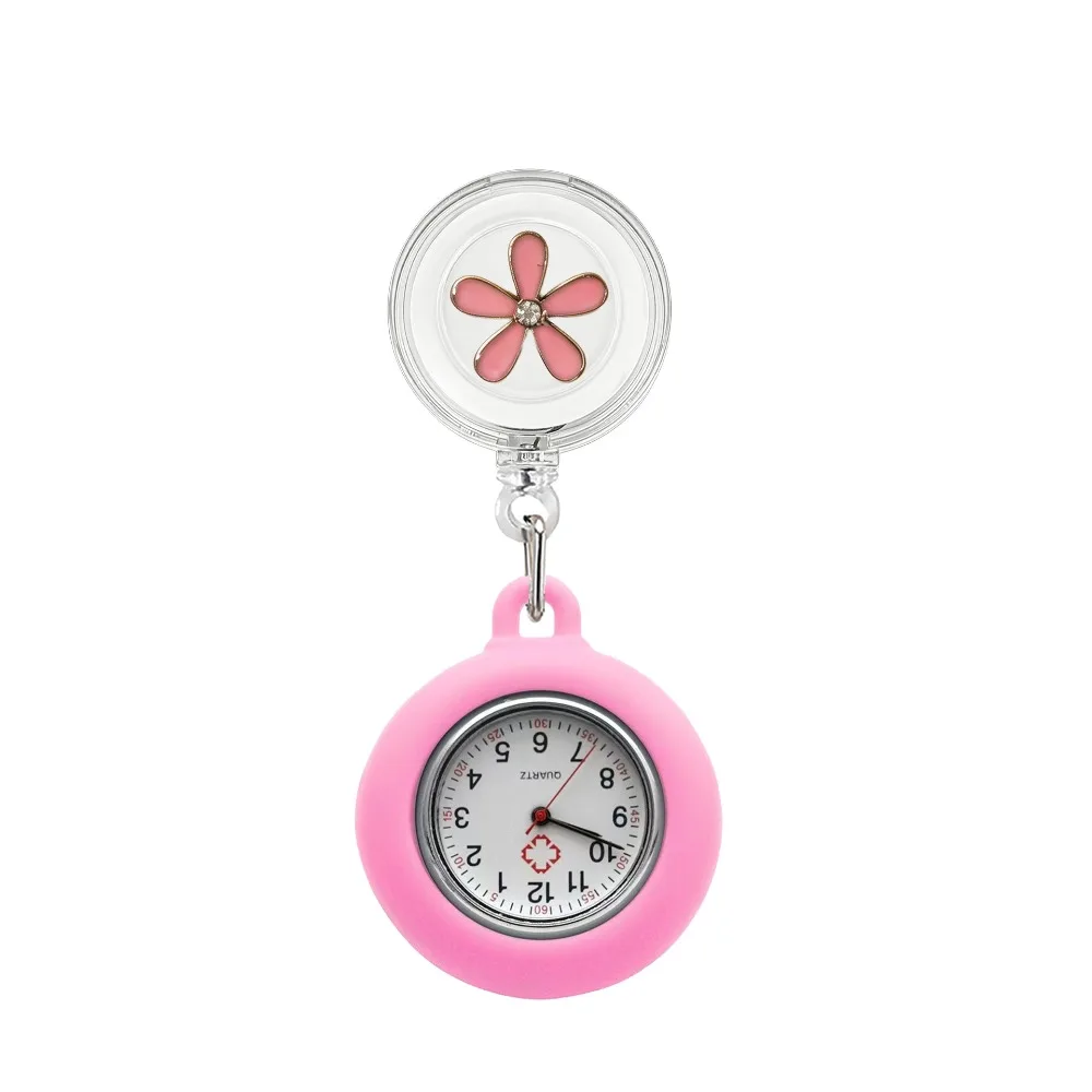 Retractable Badge Reel Retractable Nurse Watch Decorative Pendant Anti-Lost Retractable Pocket Watch Practical Fob Watch Nurses