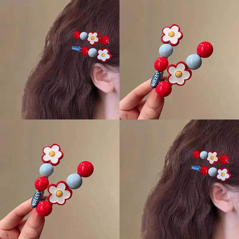 روك شوجر الزعرور زهرة مقاطع الشعر الكورية لطيف الفاكهة دبابيس الشعر كريم الحلو الاتجاه مشبك شعر للفتيات الاطفال الإكسسوارات