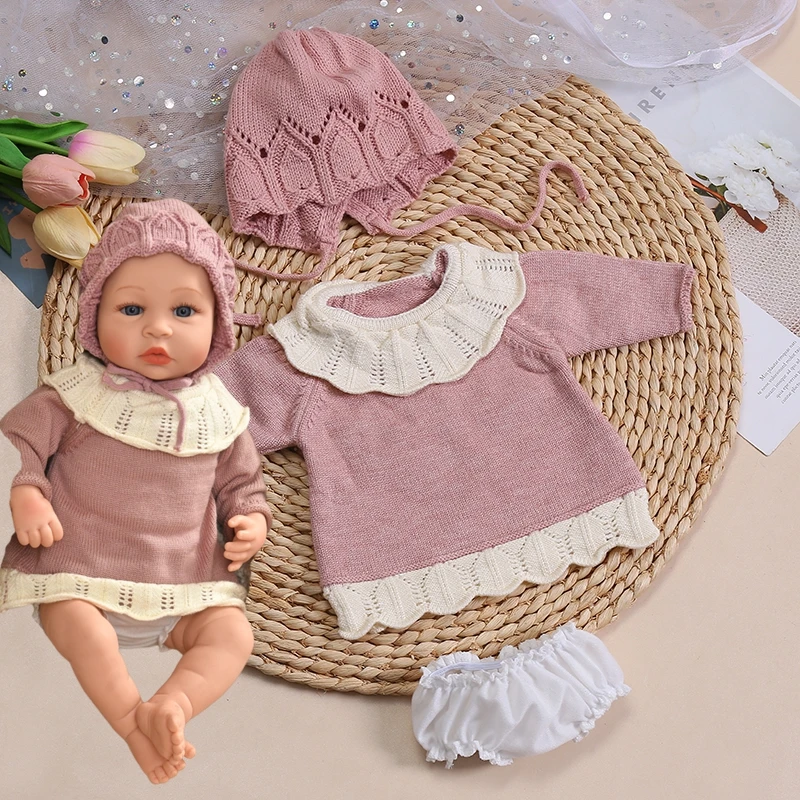 Dolls Clothes for 45cm Baby Dolls DIY Doll Accessories for 45cm Dolls Sweater Jumpsuite Clothes for Reborn Baby Dolls