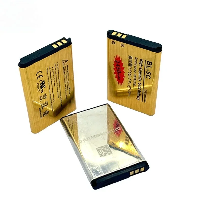 بطارية قابلة للشحن BL-5C 2450mah قدرة عالية لنوكيا 1100 1110 1112 1116 2610 6230 6630 N70 N71 N72 N91 E60 بطارية BL5C