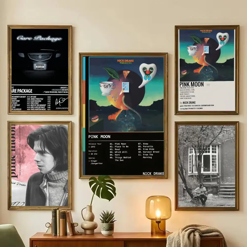 Pop Singer N-Nick Drake Painting Calligraphy Stylish Wall Art Poster, Bedroom Living Room Home Decor Gift