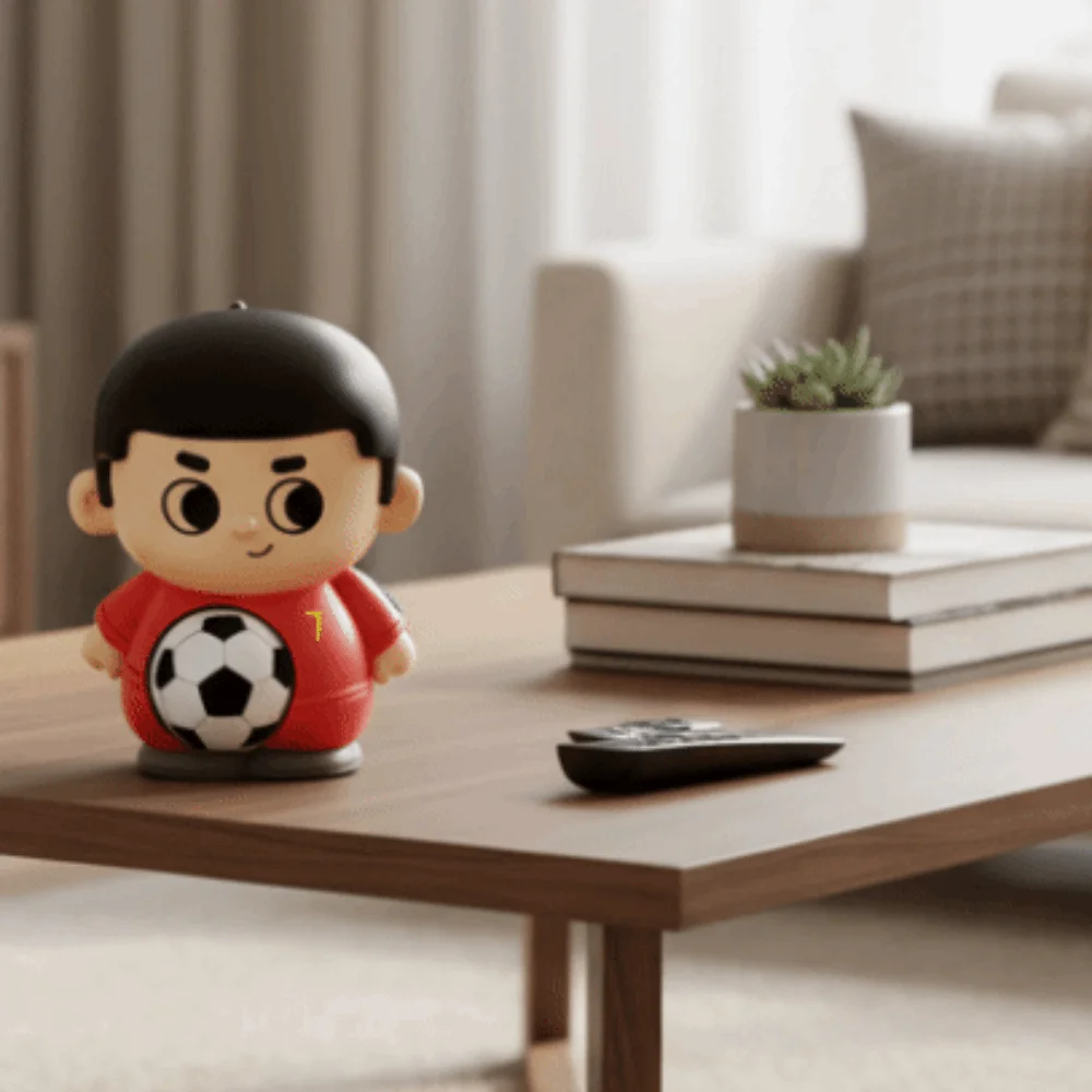 Music Rebound Decompression Toy Press Cute Design Football Player Pinch Toy Football Shape Squeeze Football Squeeze Toy Kids