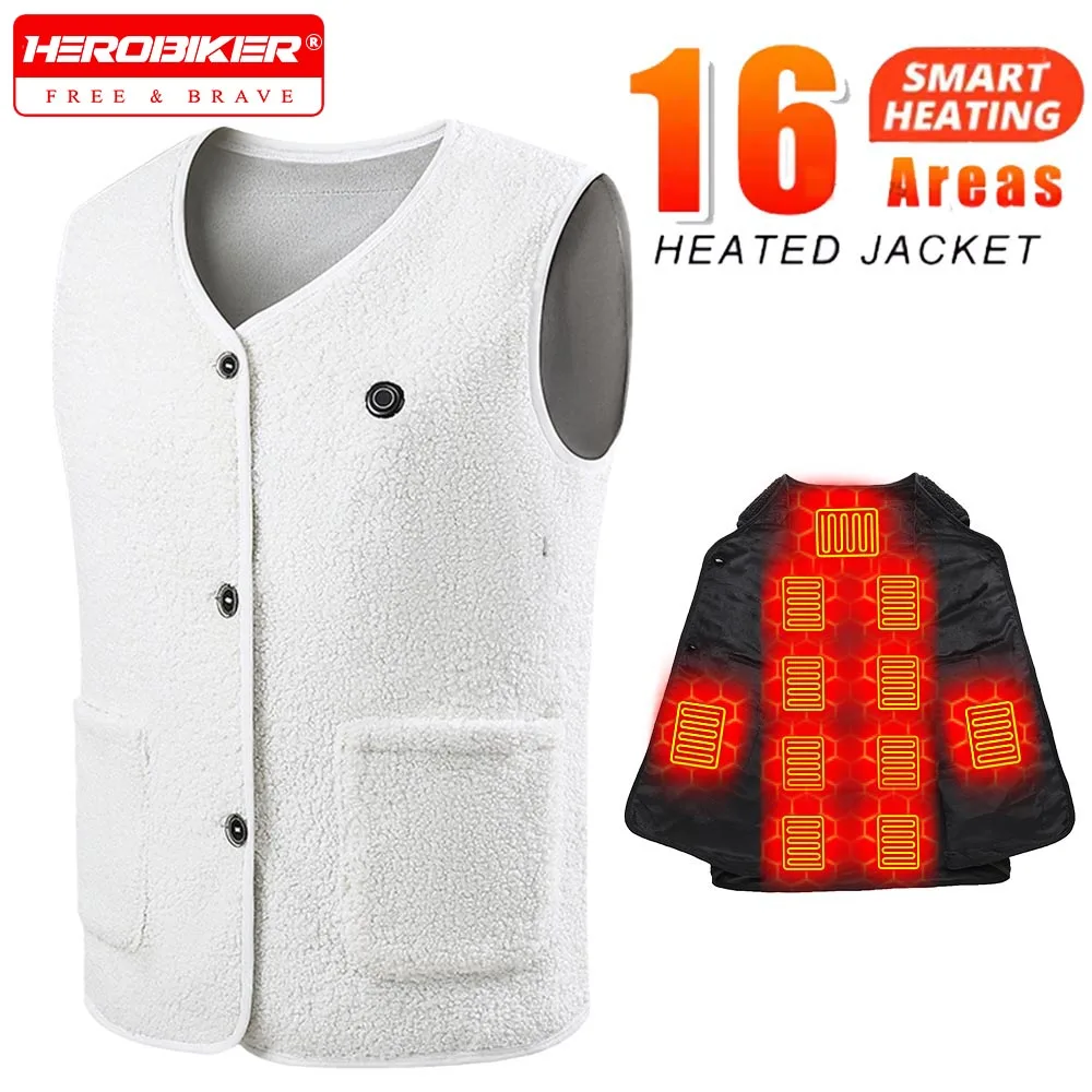 

Куртка с электрическим подогревом, 16-зонный жилет с подогревом для мужчин и женщин, флисовая куртка с умным подогревом через USB, походная зимняя одежда с подогревом