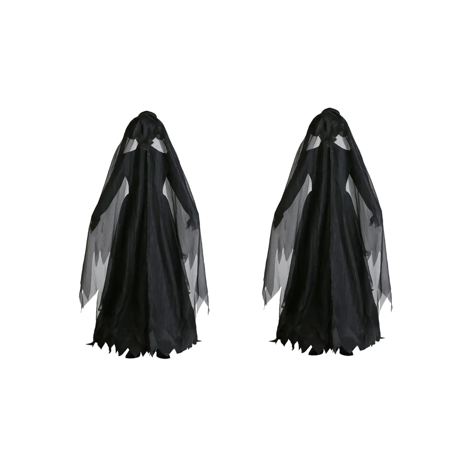 Halloween Cloak Soft Scary Wizard Graveyard Bride Outfits Fancy Dress Hooded Capes for Easter Carnival Party Masquerade Cosplay