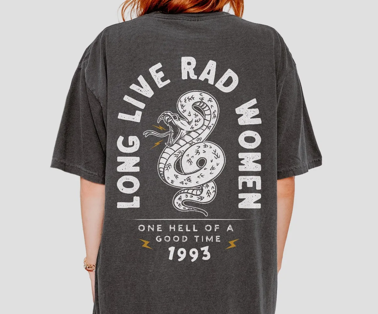 طويل لايف راد المرأة المحملة بوهو الأفعى المحملة الراحة الألوان المحملة خمر مستوحاة القطن تي شيرت للجنسين المحملة الراحة الألوان تي شيرت