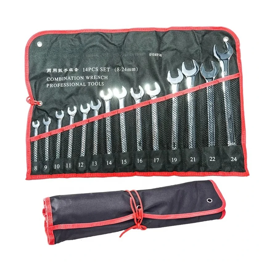 Metric Standard 14PCS Long Combination Wrench Set 12 Point Tools