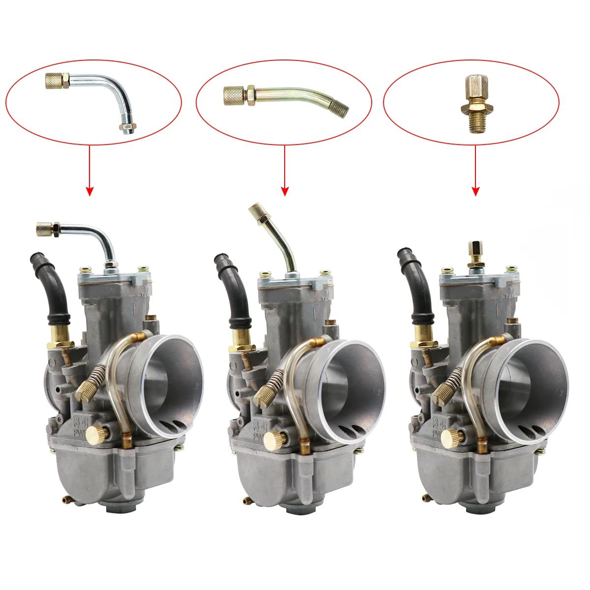 Alconstar Motorcycle PWK Carburetor Elbow Tube Accessories Replacement For PWK 21-42MM Carburetor for PHBG 17.5 19 21 Carburetor