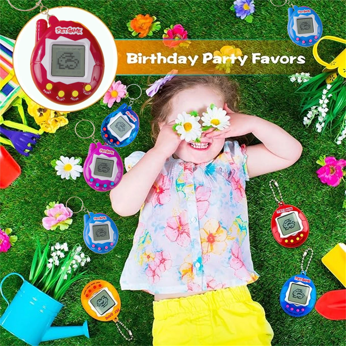 6-48 قطعة المفاتيح الحيوانات الأليفة الافتراضية ألعاب الحيوانات الأليفة الرقمية الإلكترونية المحمولة لعبة لعبة فيديو حفلة عيد ميلاد الحنين 90s لعبة للأطفال #2