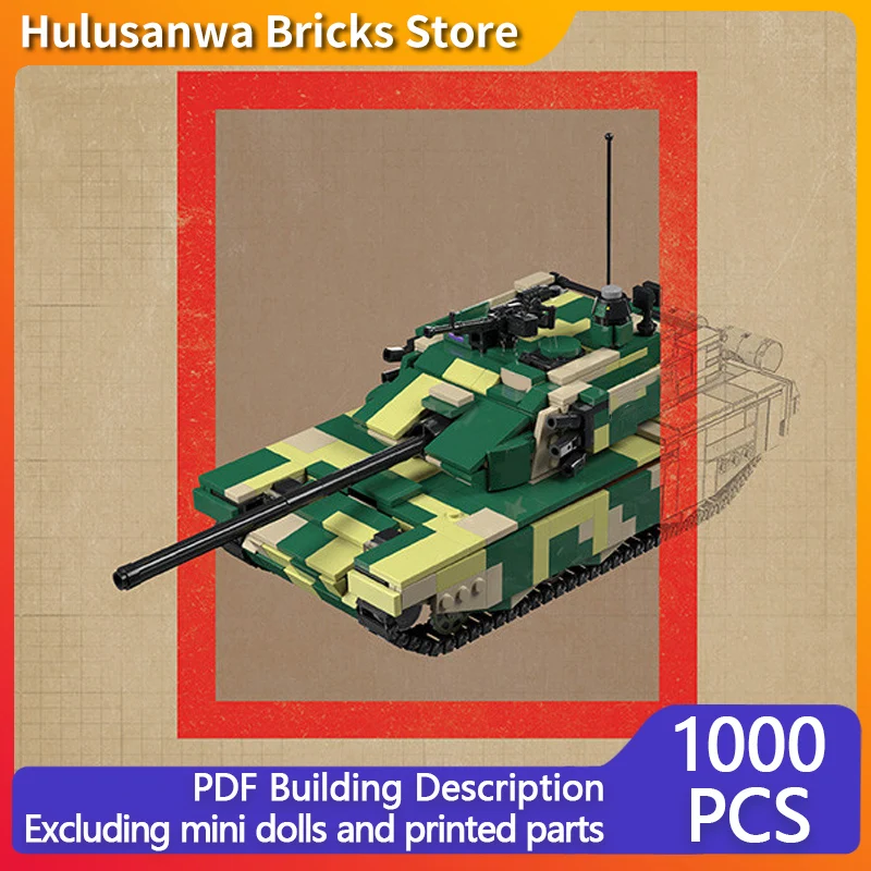 

99A Modern Military Tanks Model MOC Building Bricks War Equipment Modular Technology Gifts Holiday Assemble Children Toys Suit