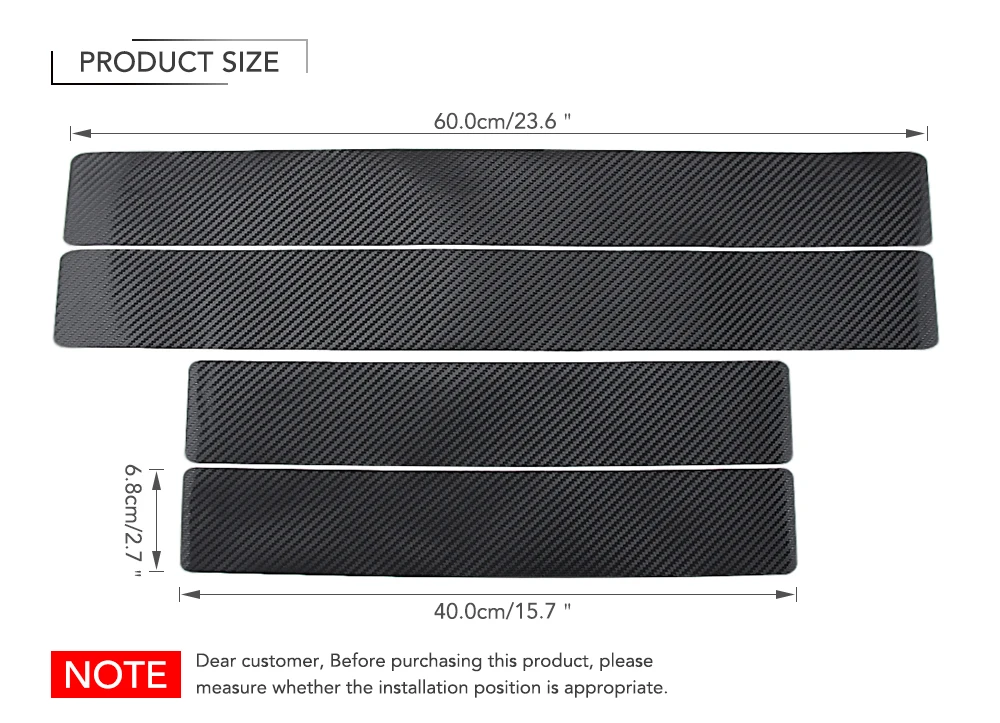 4Pcs Car Threshold Carbon Fiber Sticker Protective For Geely Geometry C 2021 GX3 Emgrand EC7 X7 CK Tugella LC Panda MK