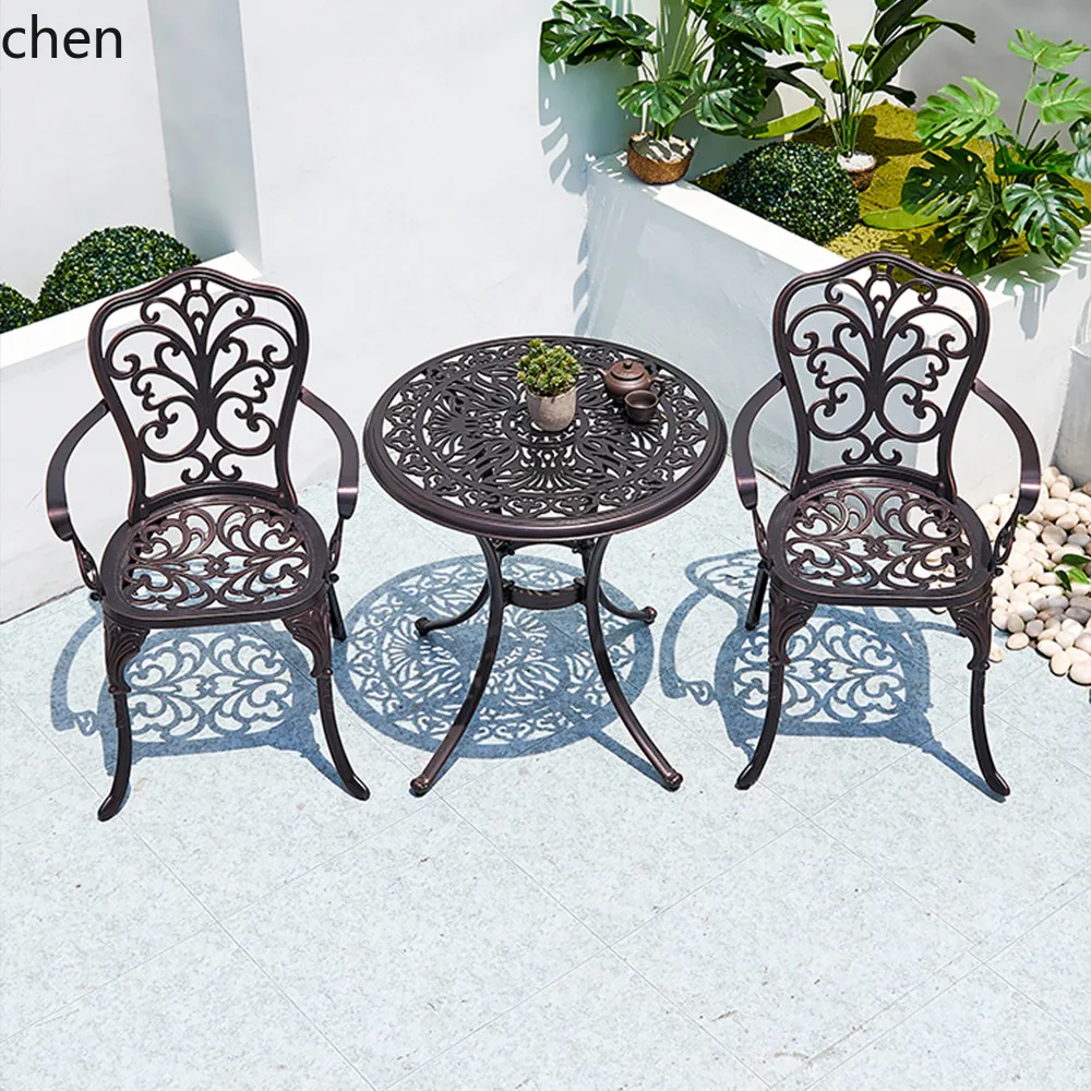 PYH Outdoor Table and Chairs Leisure Open-air Garden Courtyard Balcony Simple Cafe Dining Leisure Table and Chairs