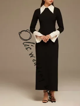 

customized Formal Outfits For Women Customized Crepe Full Sleeve Prom Dresses 2025 Straight Cocktail Party Dress Long For Sexy