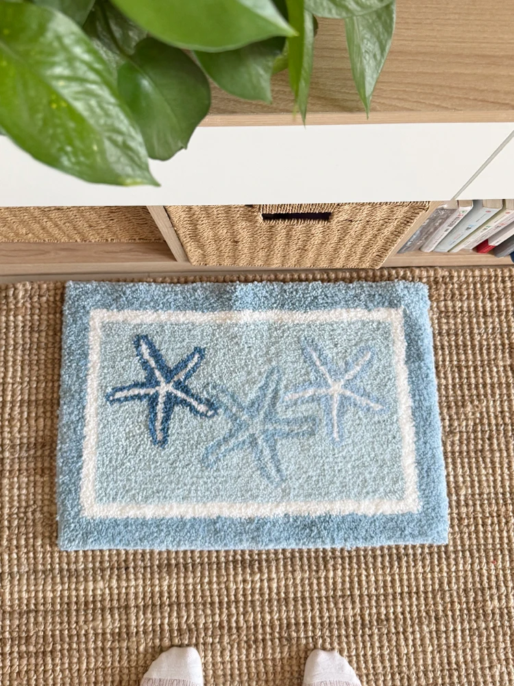 Miji Korean Style Sea Salt  High End Plush Anti Slip Water Absorbent Floor Mat Bathroom Carpet Toilet Foot Pad