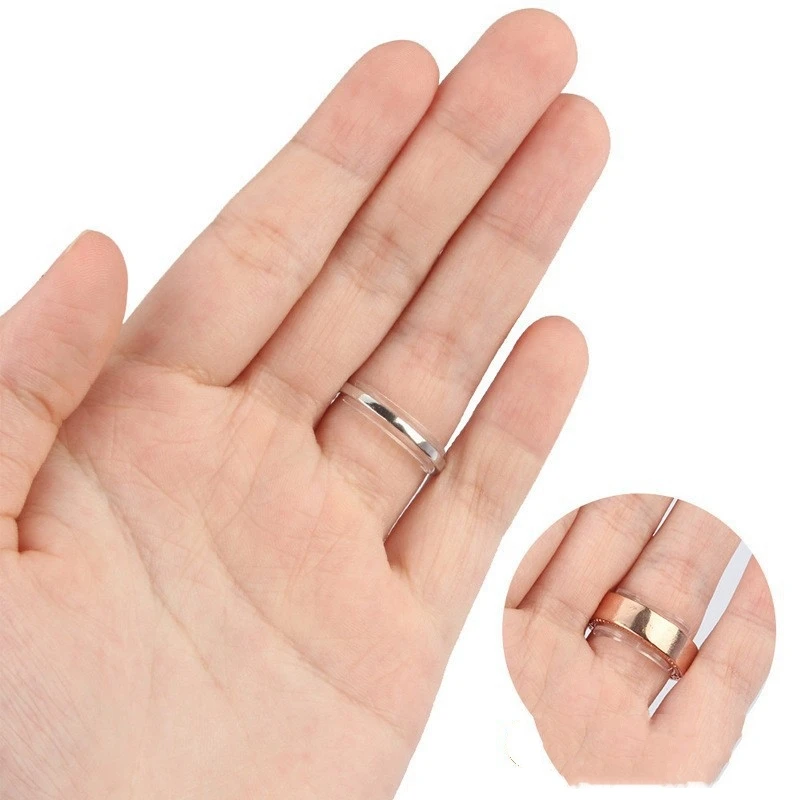 8 Buah Pengatur Jarak Cincin Longgar Transparan Pengatur Silikon Ukuran Cincin Tak Terlihat Transparan Silikon untuk Pembuatan Alat Perhiasan Cincin Apa Pun