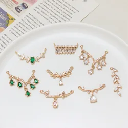4pcs Copper Micro-inset Zircon Ancient Style Pendant Bracelet Necklace Accessories Manufacturing Materials Charms