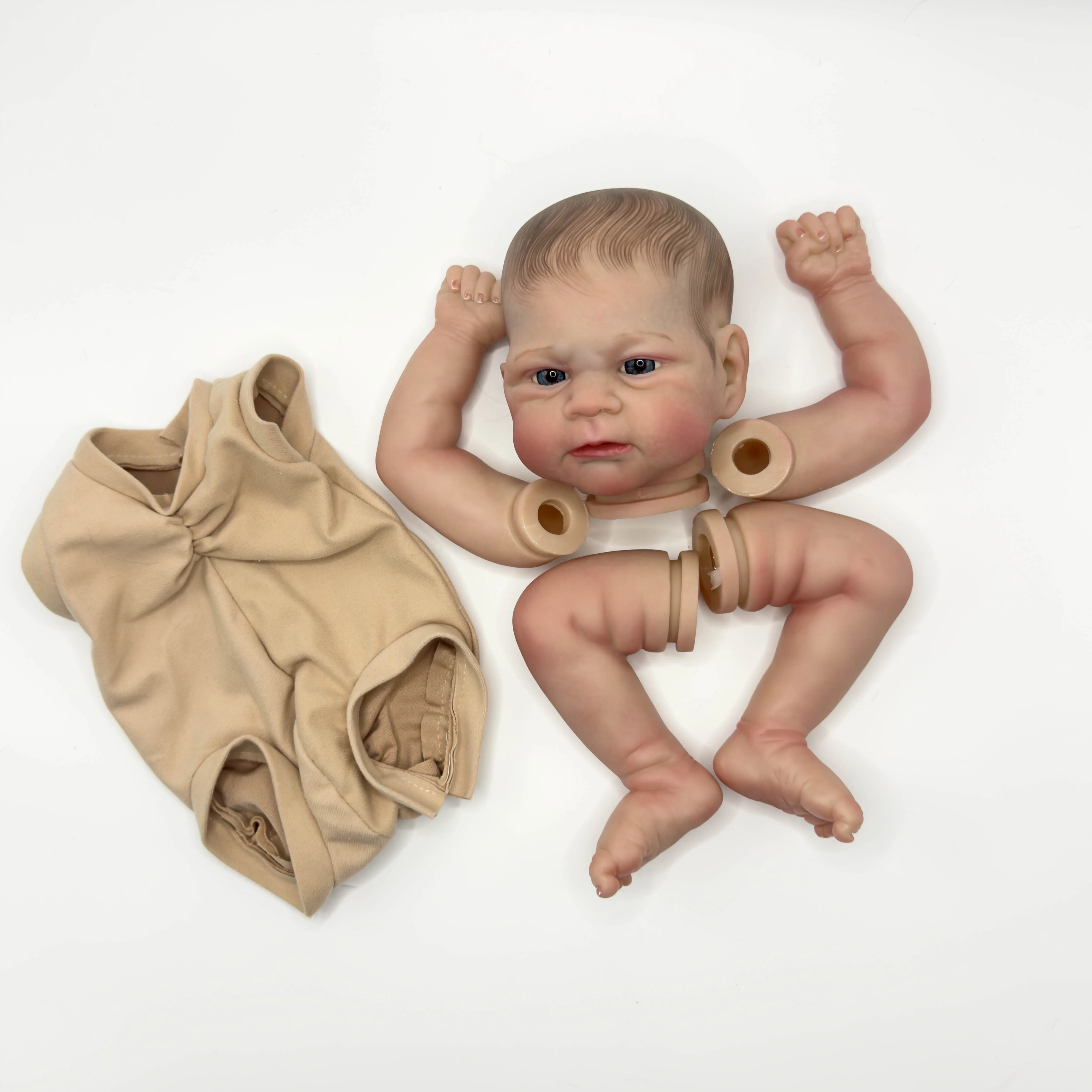 NPK 19-calowy zestaw lalek Elijah Reborn - szczegółowe malowanie Realistyczne, miękkie w dotyku części lalek DIY już pomalowane