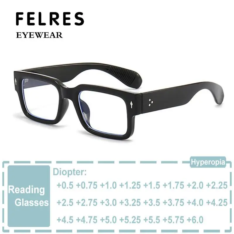 

Fashion Trending Square Anti Blue Light Reading Glasses Computer Optical Prescription Eyeglasses Finished Presbyopia Eyeglasses