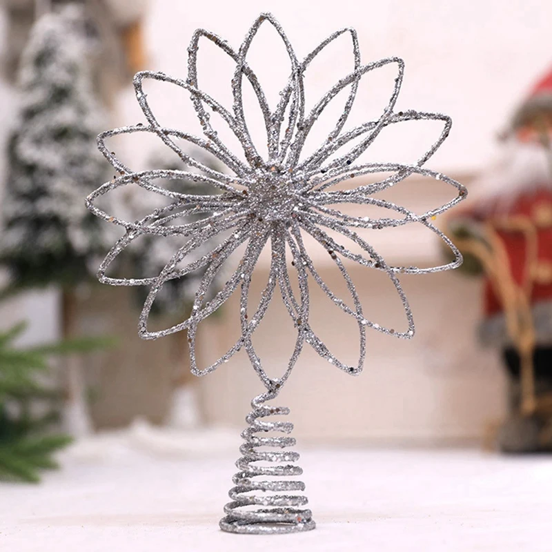 2Piece Christmas Trees Top Stars Metal Decor Christmas Table Centerpieces Party Supplies