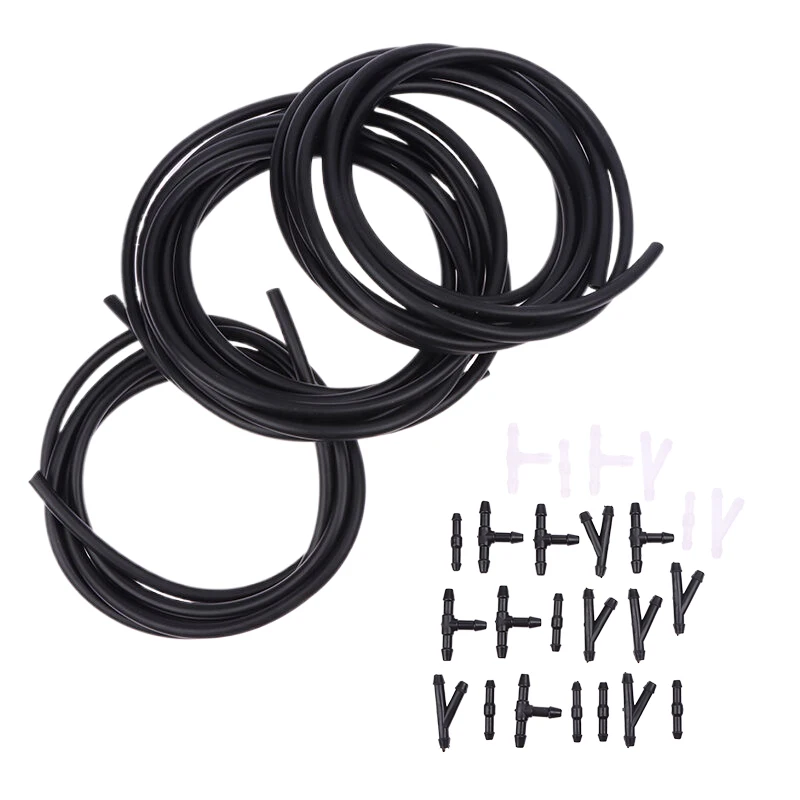 1 Set Automotive Windshield Jet Spray Wiper Nozzle Water Hose Fluid Tube 2/3/4m Car Windshield Washer Hose With Connector Kit