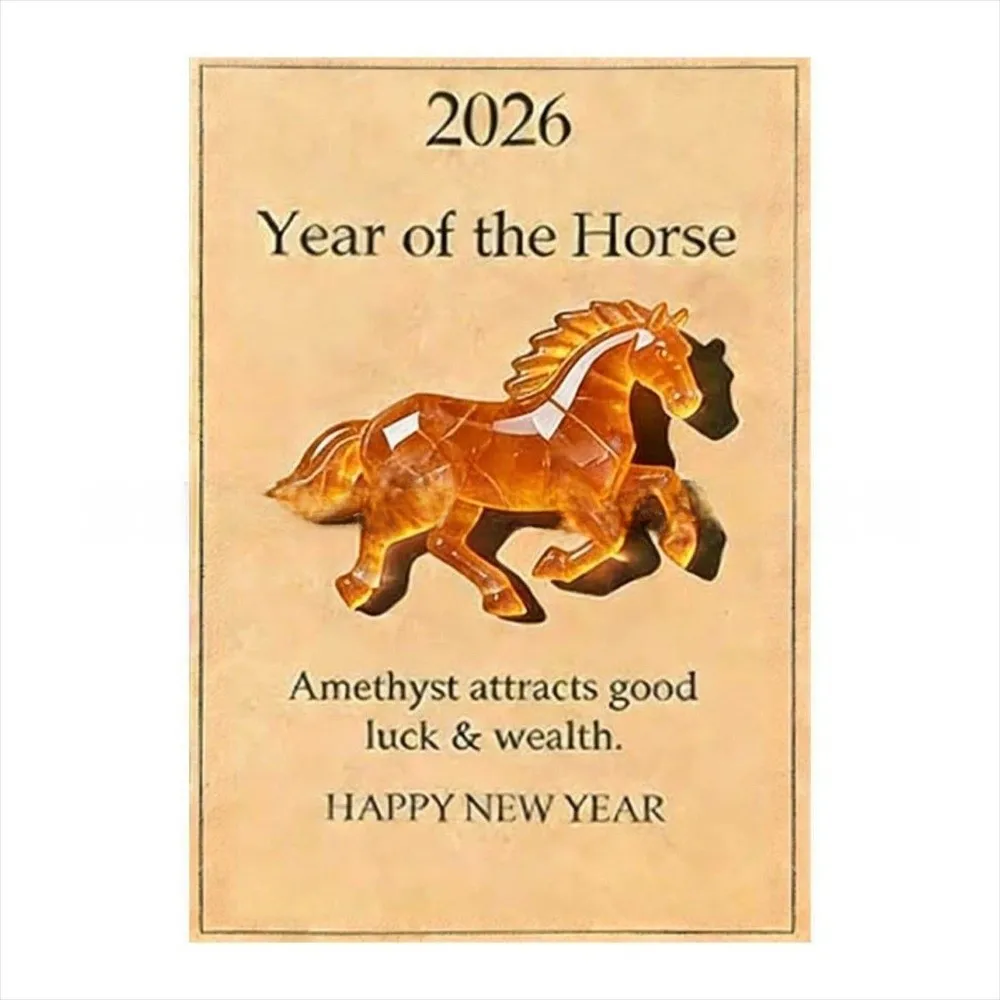 With Card Crystal Horse Figurine Handcrafted Mini Size Turquoise Horse Figurine Clear Crystal Horse Pocket Token New Year Gift