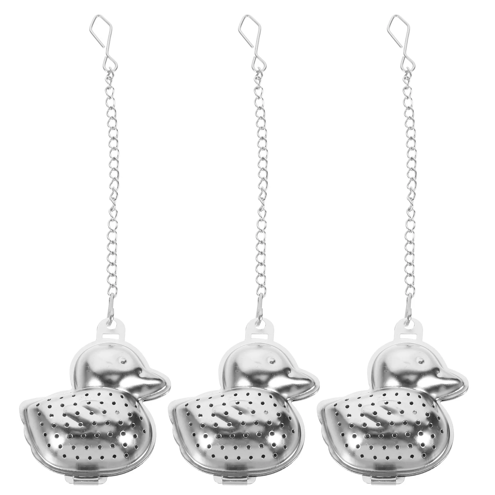 

3Pcs DuckShapedTeaInfuser StainlessSteel LooseLeaf Steeper PortableStrainer MeshFilter ForHomeOffice