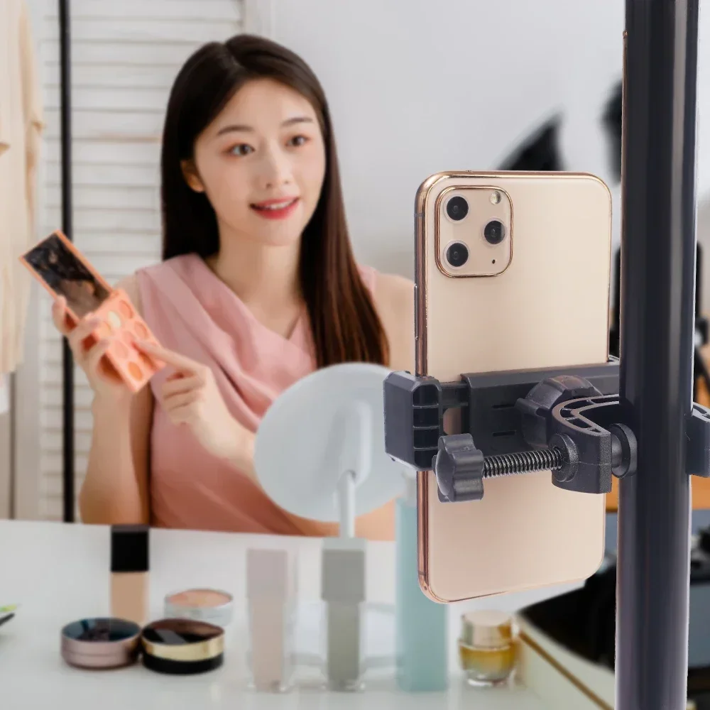 Tripod Phone Bracket Universal Clip-on CellPhone Holder Webcast Fixed Clip Accessories for iPhone Samsung Xiaomi image 3