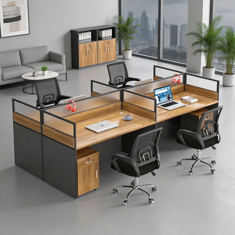1 meter office desk and chair combination simple modern office desk staff screen card seat 4 people