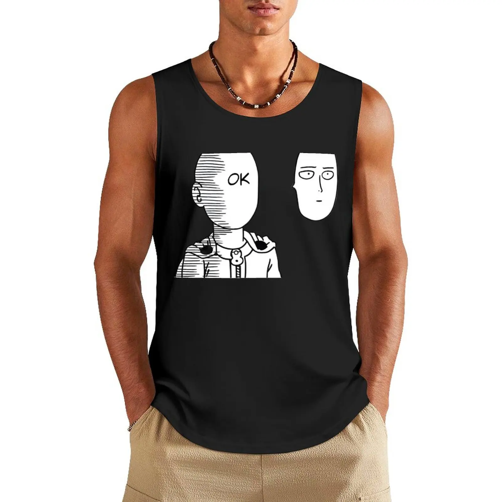 

Ok Tank Top Men's clothing sleeveless shirts Gym man training weight vest