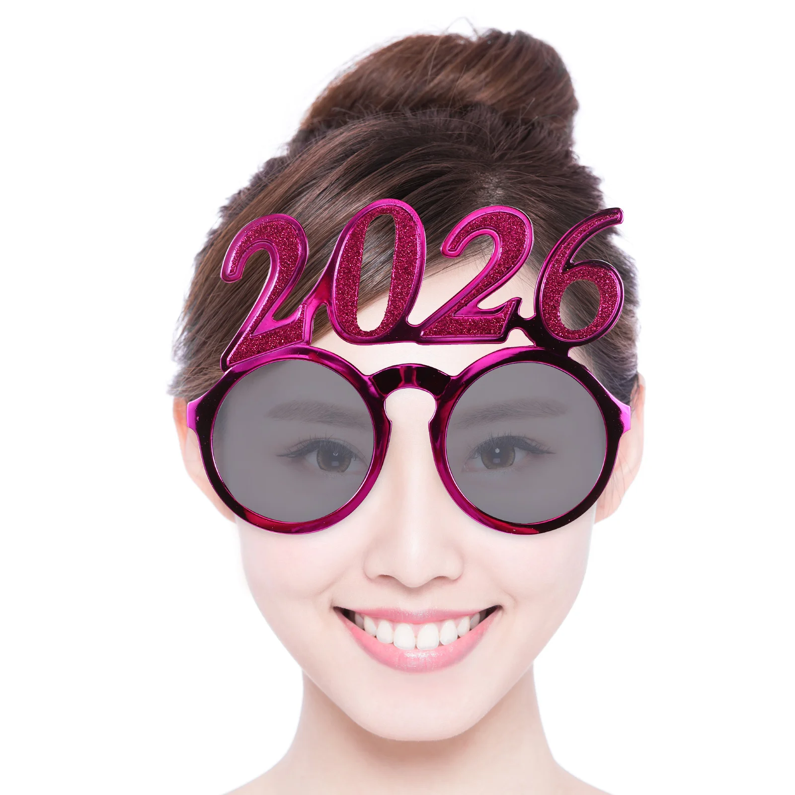 

4pcs 2026 New Year Glasses Glitter Number Eyeglasses Lightweight Funny Party Props For Graduation Christmas Carnival Photo Booth
