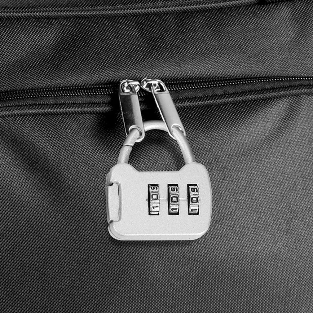 Mini 3 Digit Code Combination Password Lock Zinc Alloy Portable Luggage Case Lock Backpack Padlock for Travel Backpack Lock