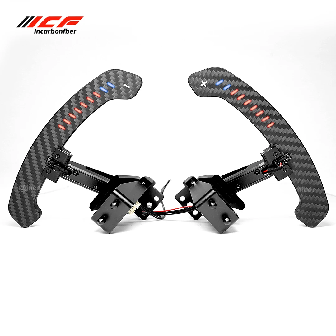 ICF LED Carbon Fiber Steering Wheel Magnetic Paddle Shifters Extension For Porsche 718 Cayman gt4 991 Panamera 971 911 997
