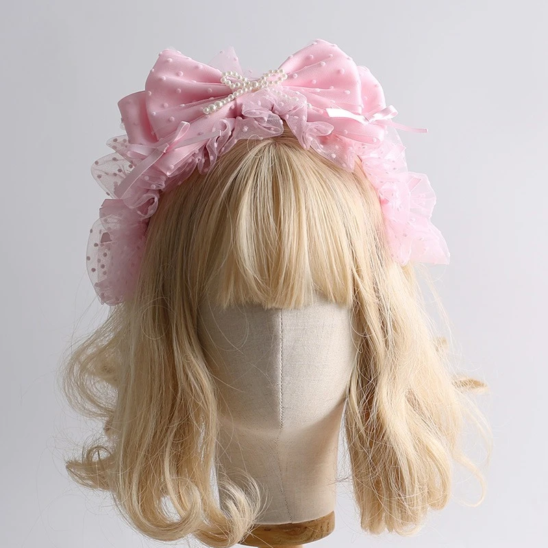 Original Lolita Hair Accessories Pink Showa Cross Lover Doll Handmade Hat Headband Bracelet Sleeve Hair Strap Small Item