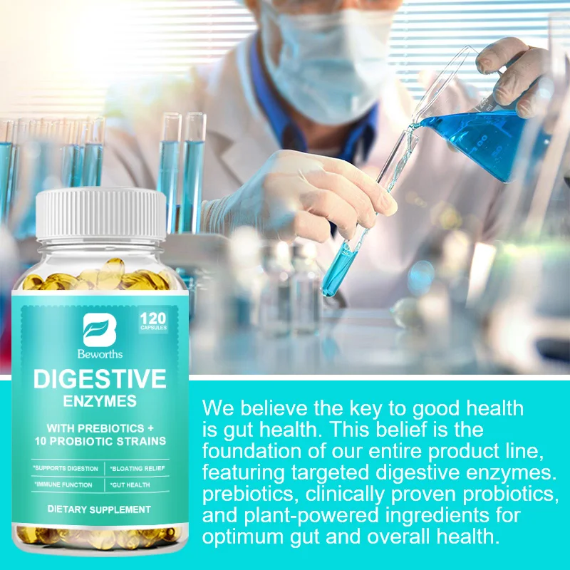 BEWORTHS Probiotic Digestive Enzymes for Digestive Health Bloating Relief for Bromelain and More for Gut Health and Digestion