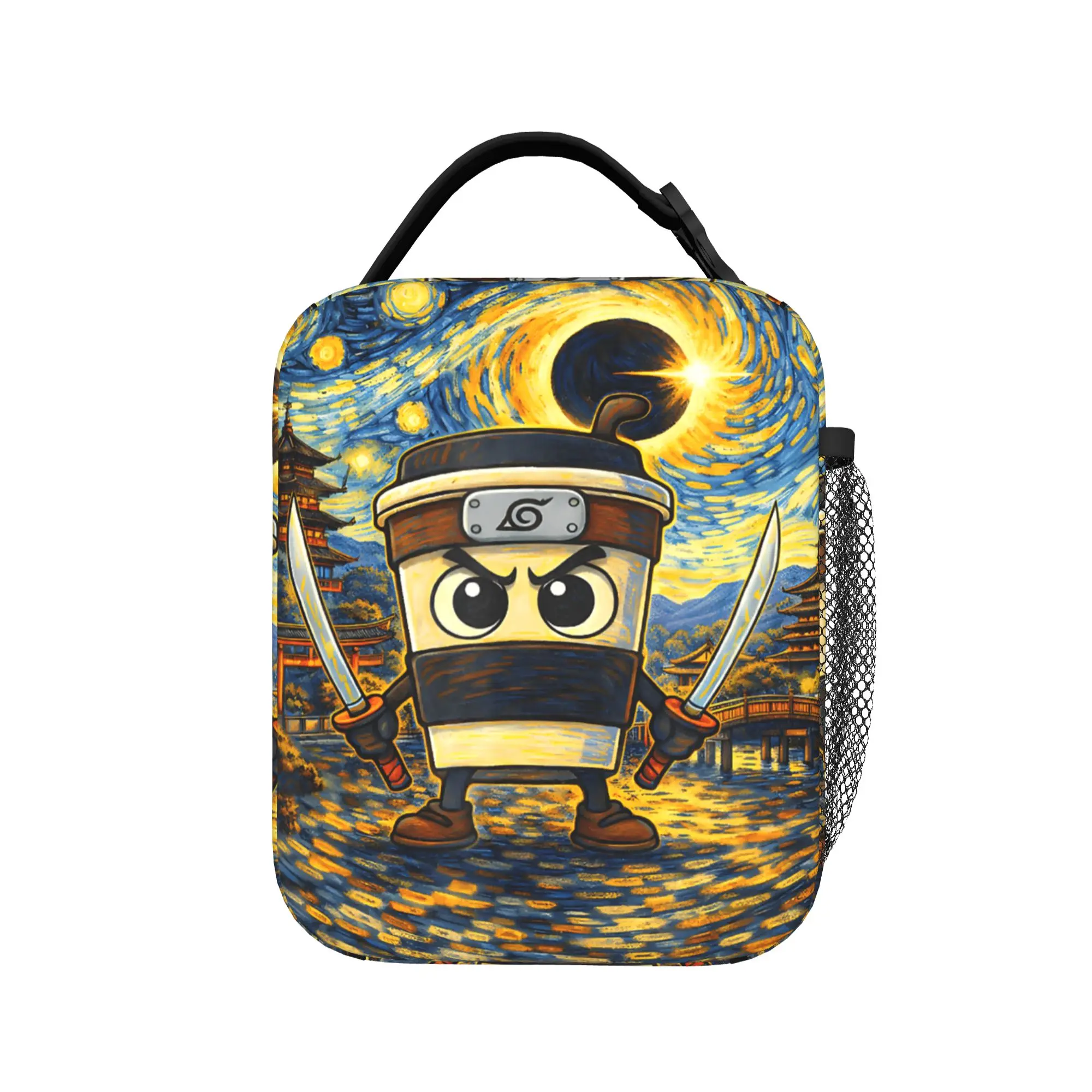 Cappuccino Assassino Starry Night Total Solar Eclipse 2026 Lunch Bag For Child  Print Lunch Box Portable Oxford Tote Food Bags
