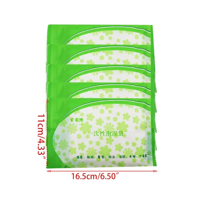 10 Pack อ่างอาบน้ำแบบใช้แล้วทิ้ง Cover Liner ขนาดใหญ่พลาสติกพับกระเป๋าสำหรับ Salon Household Hotel Travel สุขอนามัยฟิล์ม 89x47