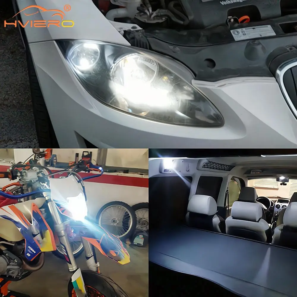 Car Auto Canbus Dome Reading Light W5w T10 3014 168 194 Turn Signal License Plate Trunk Bulb White Interior Lamps 12V Waterproof image 5