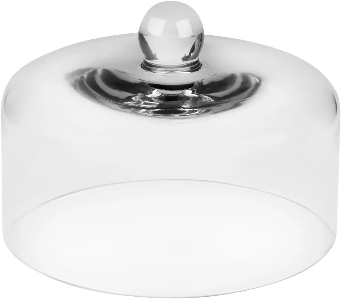 

Прочный стеклянный колпак для торта, крышка для торта, подставка для торта, стеклянный колпак-клош (прозрачный, 8x5.5 дюймов)