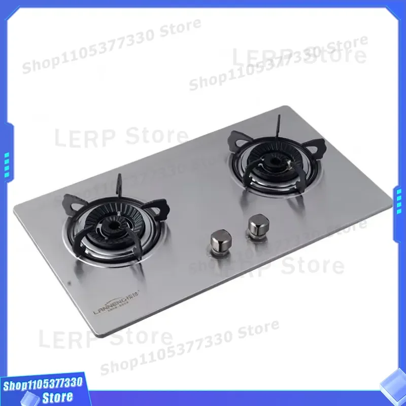 Portable RV Stainless Steel Double Burner Gas Stove with Electronic Ignition and Flame Failure Protection for Camping Cooking