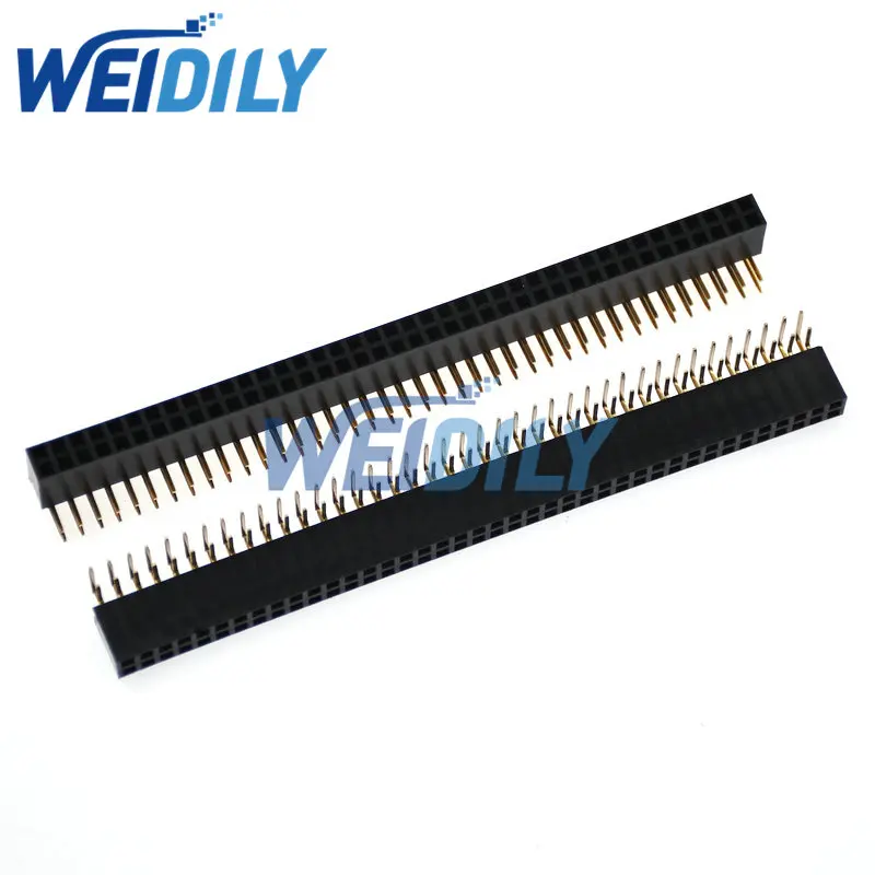 5PCS 2.54mm 2 x 40 Pin Right Angle Double Row Pin Female Pin In Header Strip 2*40P