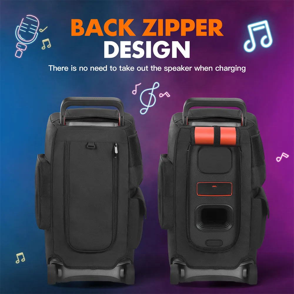 Picture 3: Portable Speaker Dust Case with Mic Pocket For JBL PARTYBOX 520 Speaker Storage Bag Speaker Case Double-Sided Protective Cover