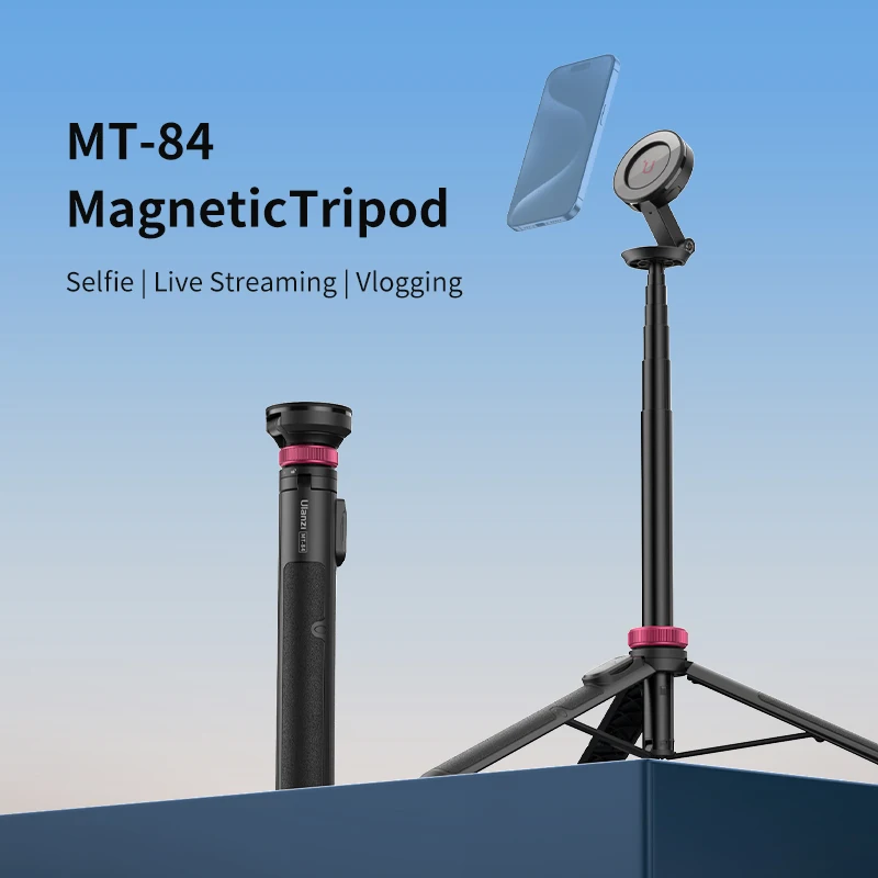 Ulanzi MT-84 1.53m Magnetic Tripod 360° Rotation 10m Remote Control Smartphone Extension Tripod for Selfie Live Streaming Vlog