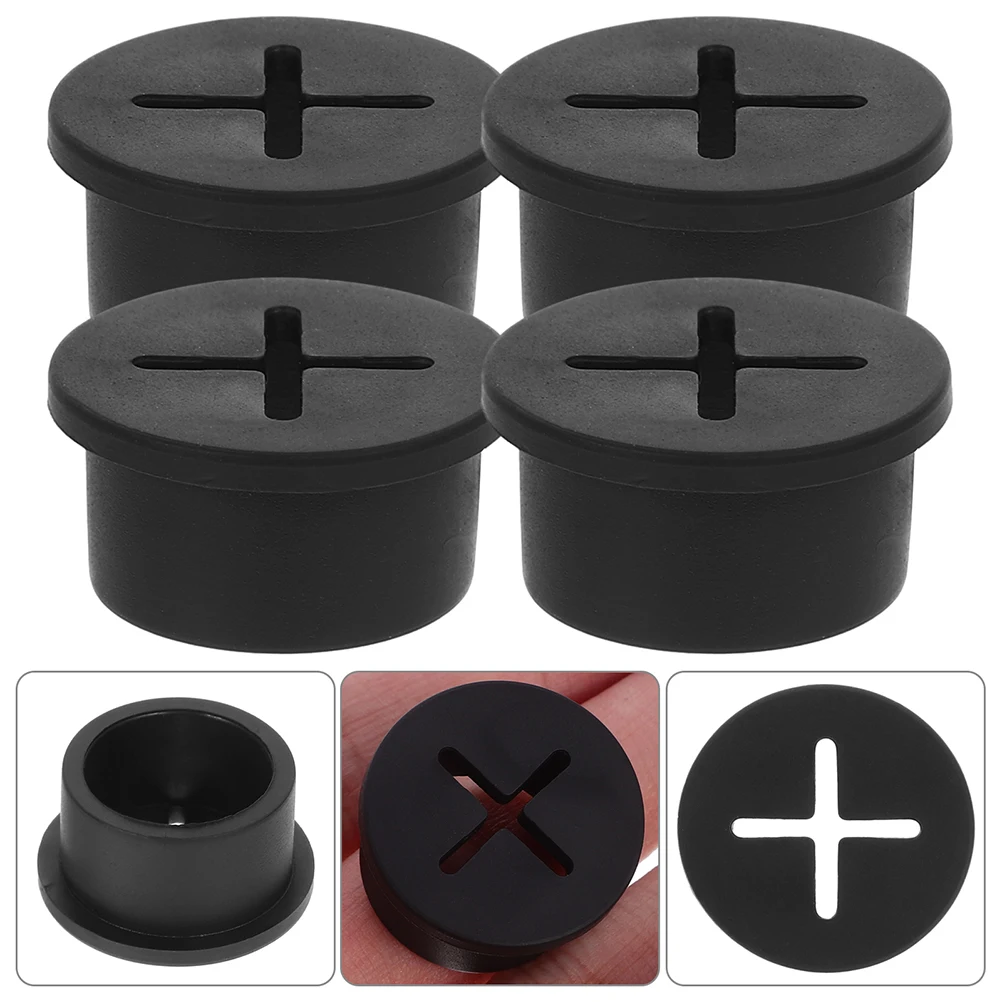 

Dust Plug Cord Grommet Desk Countertop Cable Rubber Hole Cover for Cables Black Grommets