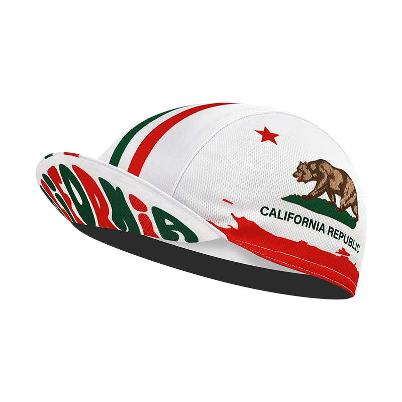 Classic Red Blue Green Bear California Arizona Cycling Caps Summer Sports Quick Dry Bicycle Hat Men And Women Wear Breathable