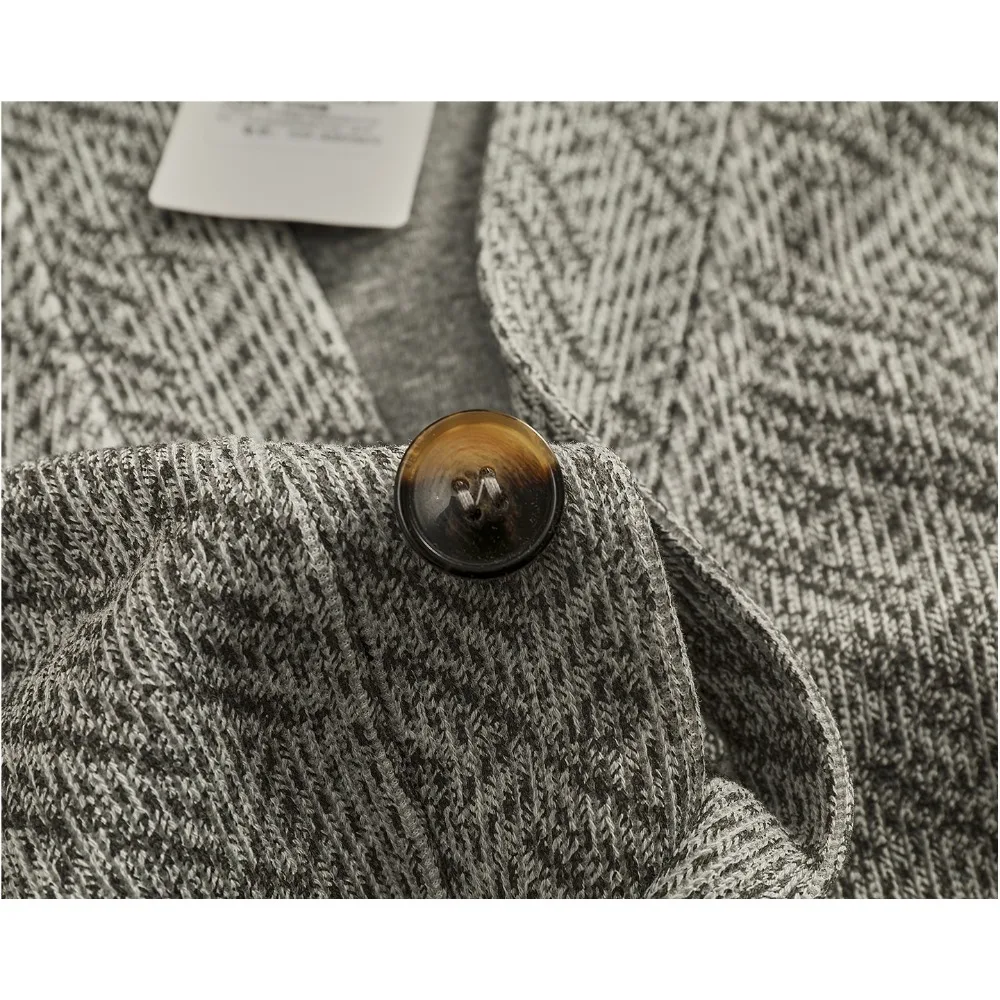 Collarless cardigan sweatshirt men's heavyweight thick autumn and winter casual sweater jacket view 5