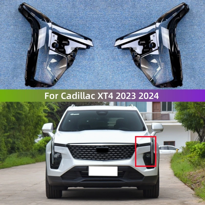 

For Cadillac XT4 2023 2024 Accessories Car Transparent PC Material Headlight Lights Glass Shell