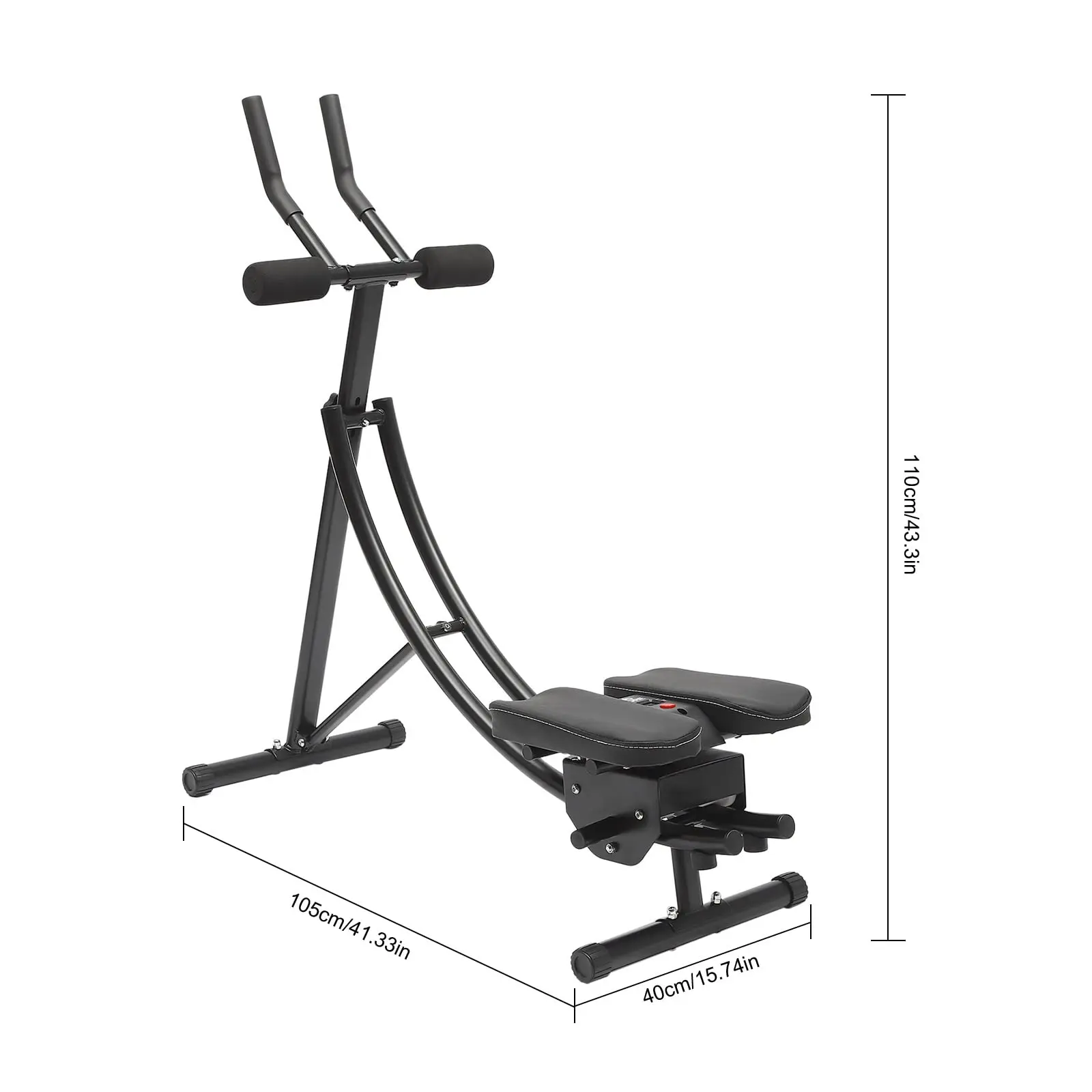 Ab Workout Equipment 150kg/ 330lbs Load for Home Gym, Abs Crunch Core Training Machine, 3 Level Adjustable W/ LED Monitor